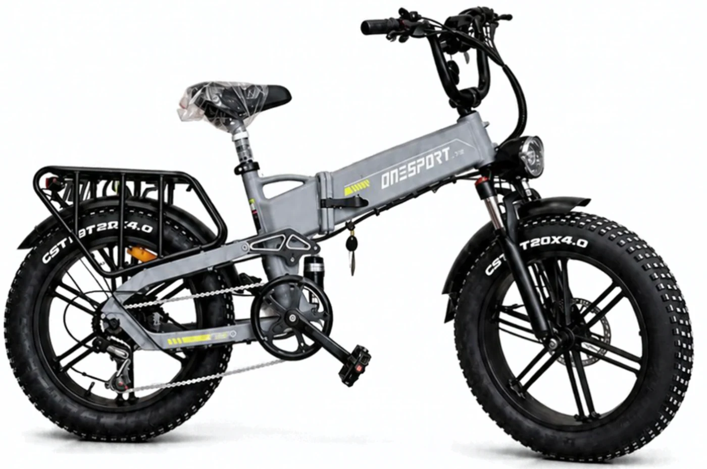 Bike elétrica X9 dobrável cinza